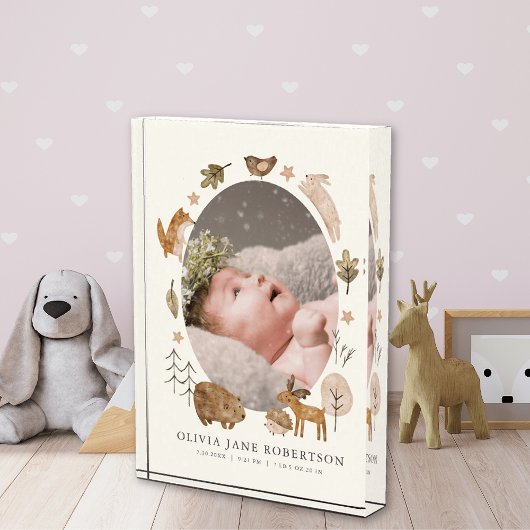 Boho Woodland Dieren Baby Fotoblok
