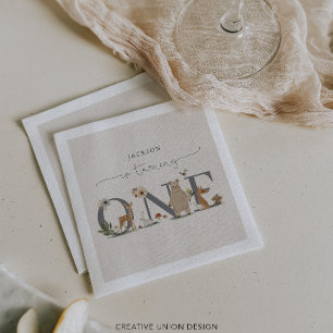 Boho Woodland eerste verjaardag Servet