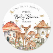 Boho Woodland Forest Animals Baby shower Ronde Sticker (Voorkant)
