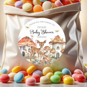 Boho Woodland Forest Animals Baby shower Ronde Sticker