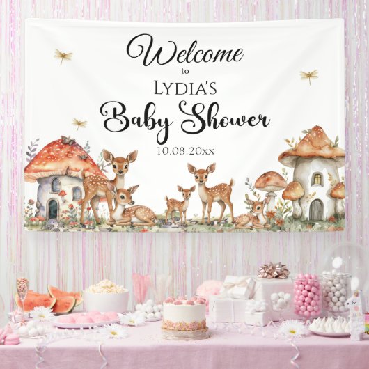 Boho Woodland Forest Animals Baby shower Welkom Spandoek (Feest)