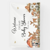 Boho Woodland Forest Animals Baby shower Welkom Spandoek (Verticaal)