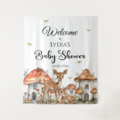 Boho Woodland Forest Dieren Baby Shower Welkom Wandkleed (Voorkant)
