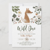 Boho Woodland Fox Baby shower Invitation Kaart (Voorkant)