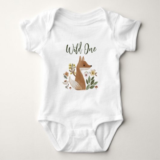 Boho Woodland Fox Wild One Baby Body (Devant)