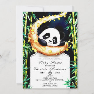 Boho Woodland Kleurrijke Panda Baby shower Kaart