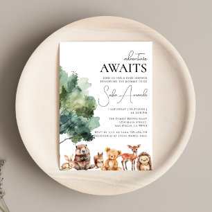 Boho Woodland Leuk Dier Baby shower Kaart