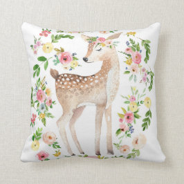 Boho Woodland Nursery Deer Waterverf Baby Pillow Kussen