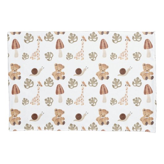 Boho Woodland Oerwoud Animal Pattern Kussensloop (Voorkant)