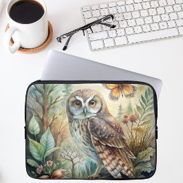 Boho Woodland Owl Laptop Sleeve