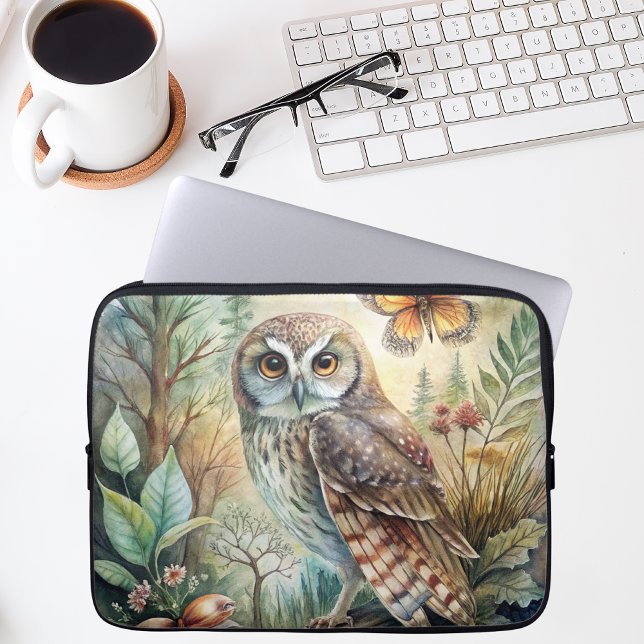 Boho Woodland Owl Laptop Sleeve (Creator heeft geüpload)