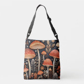 Boho Woodland paddenstoelenpatroon Crossbody Tas (Achterkant)