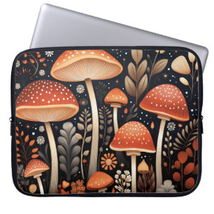 Boho Woodland paddenstoelenpatroon Laptop Sleeve