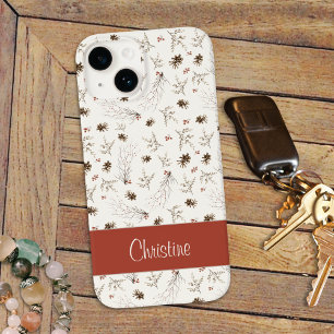 Boho Woodland Winterberry Patroon Case-Mate iPhone 14 Hoesje