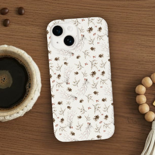 Boho Woodland Winterberry Patroon Case-Mate iPhone 14 Hoesje
