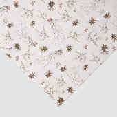 Boho Woodland Winterberry Patroon Tissuepapier (Detail)