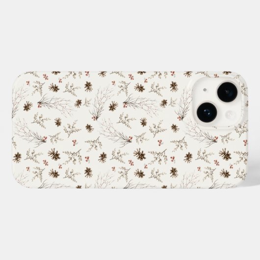 Boho Woodland Winterberry Pattern Case-Mate iPhone Case (Achterkant (horizontaal))