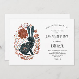 Boho Woodlands Rabbit Baby shower per post Kaart