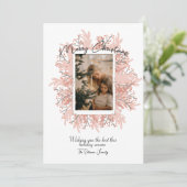 Boho Wreath Lijst kerstfoto Feestdagenkaart (Staand voorkant)