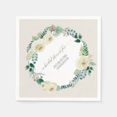 BOHO Wreath Rustic Alabaster Rozen Foliage Floral Servet (Voorkant)