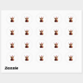 Boho Xmas Christmas Highland Cow T-Shirt (3) Ronde Sticker (Vel)