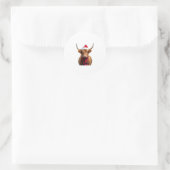 Boho Xmas Christmas Highland Cow T-Shirt (3) Ronde Sticker (Tas)