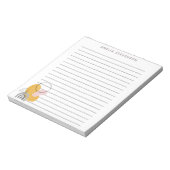 Boho Yellow Abstract Shapes Persoonlijk gelinkt Notitieblok (Gedraaid)