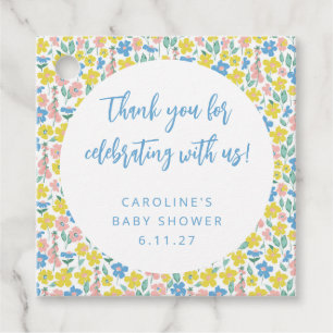 Boho Yellow Ditsy Floral Custom Baby shower Dank Bedankjes Labels