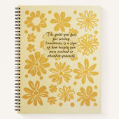 Boho Yellow Floral Timbre Custom Quote Journal (Devant)