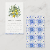 Boho Yellow Lemon Tree Display Douche Baby shower Informatiekaartje (Voorkant / Achterkant)