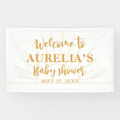 Boho Yellow Little Ray Sunshine On Way Baby shower Spandoek (Horizontaal)