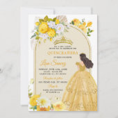 Boho Yellow Princess Mis Quince Anos Invitation (Devant)