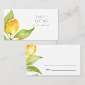 BOHO YELLOW WATERCOLOR FOLIAGE OLIVE PLADS CARTES (Devant / Derrière)