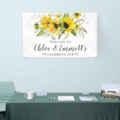 Boho Yellow Zonnebloem Bloemen Verlovingsfeest Spandoek (Beurs)