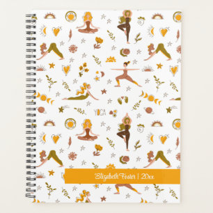 Boho Yoga Girl Nom personnalisé Planificateur