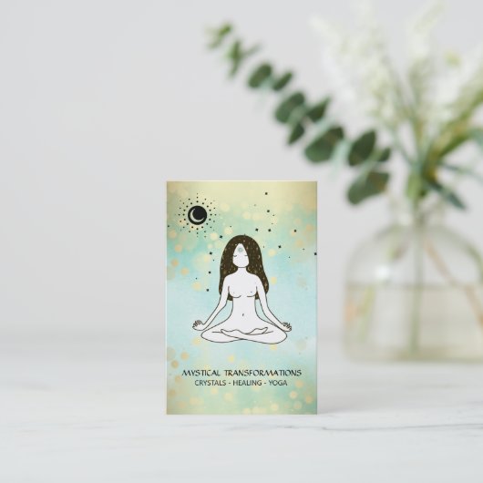 *~* Boho Yoga Godin Hemelse Maan Zon 3e Oog Visitekaartje (Staand voorkant)