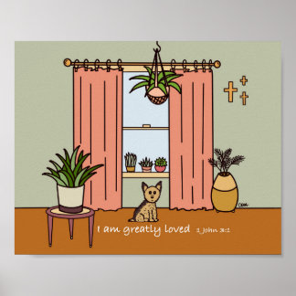 Boho Yorkie digitale kunst print 1 John 3:1