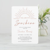 Boho You Are My Sunshine Baby shower Invitation (Debout devant)