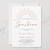 Boho You Are My Sunshine Baby shower Invitation (Devant)
