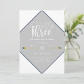 Boho Young Wild & Drie | 3e verjaardag feest Kaart (Staand voorkant)