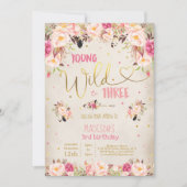 Boho Young Wild Et Invitation À Trois Anniversaire (Devant)
