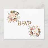 Boho Zachte Gekleurde Rozen/Witte Bloemen RSVP Briefkaart (Voorkant)