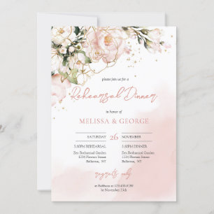 Boho zachte pastel roze rozen eucalyptus en goud kaart