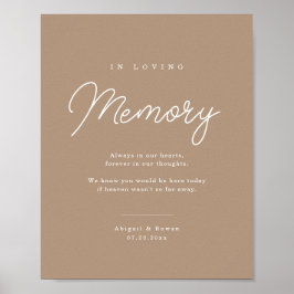 Boho Zand Minimalistische Script Trouwherdenking B Poster