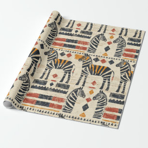 Boho Zebra Tribale Safari Patroon Cadeaupapier