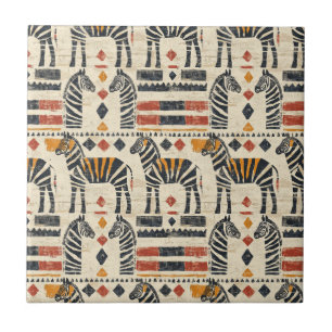 Boho Zebra Tribale Safari Patroon Tegeltje