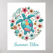 Boho Zee Schildpad Art Print - Ocean Wall Art (Voorkant)