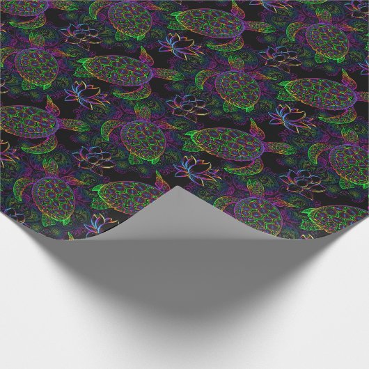 Boho Zee Schildpad: psychedelisch Mandala-patroon Cadeaupapier (Hoek)