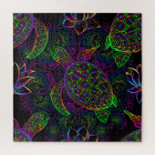 Boho Zee Schildpad: psychedelisch Mandala-patroon Legpuzzel (Verticaal)