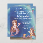 Boho Zeemeermin, Onder het Zee Verjaardagsfeest Uitnodiging Briefkaart (Voorkant / Achterkant)